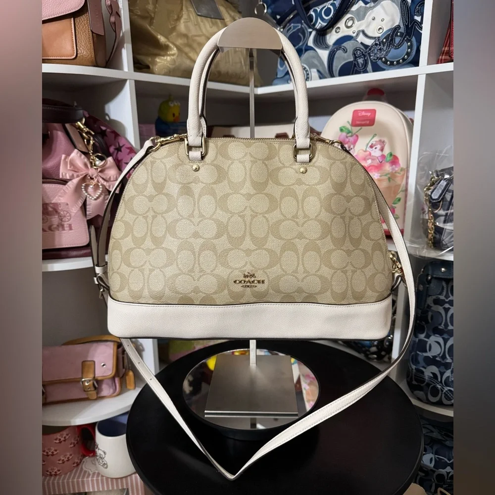 Coach Tan and Cream Sierra Satchel Bag